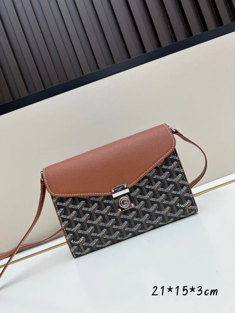 Goyard Black Brown Crossbody Satchel Bag 343