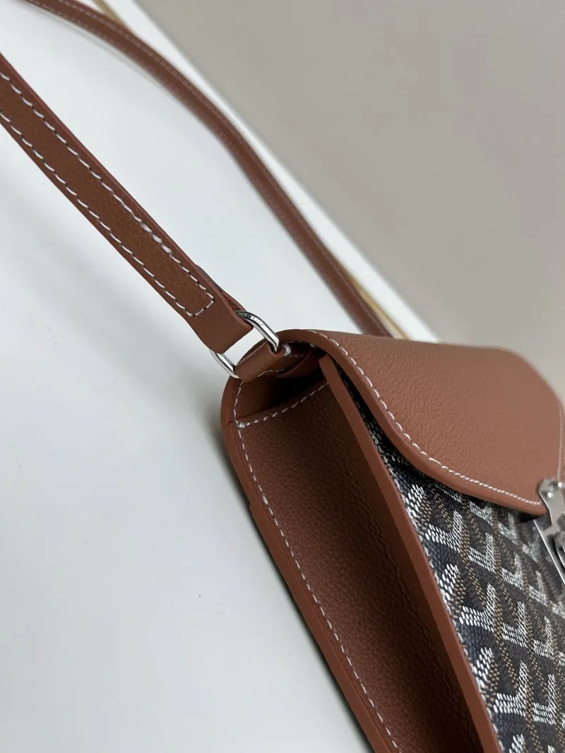 Goyard Black Brown Crossbody Satchel Bag 343 - Image 5