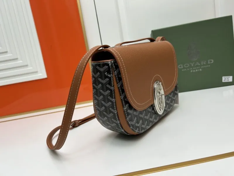 Alternative view of Goyard Brown Black Crossbody Saddle Bag 353
