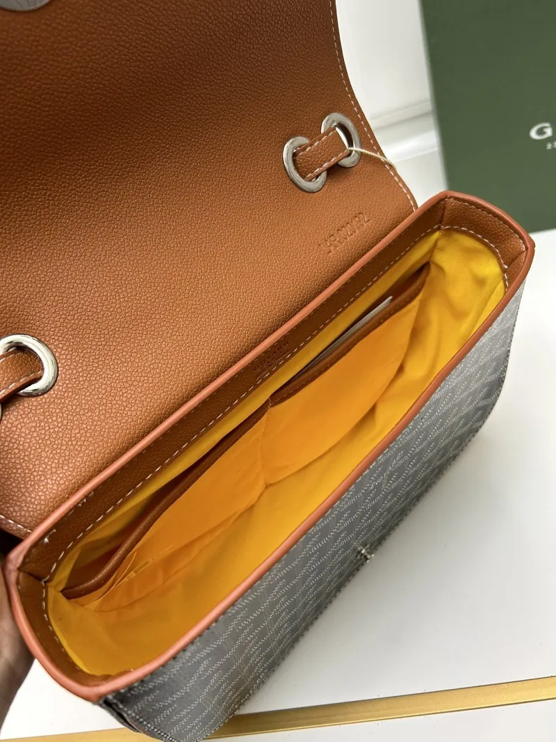 Goyard Brown Black Crossbody Saddle Bag 353 - Image 7