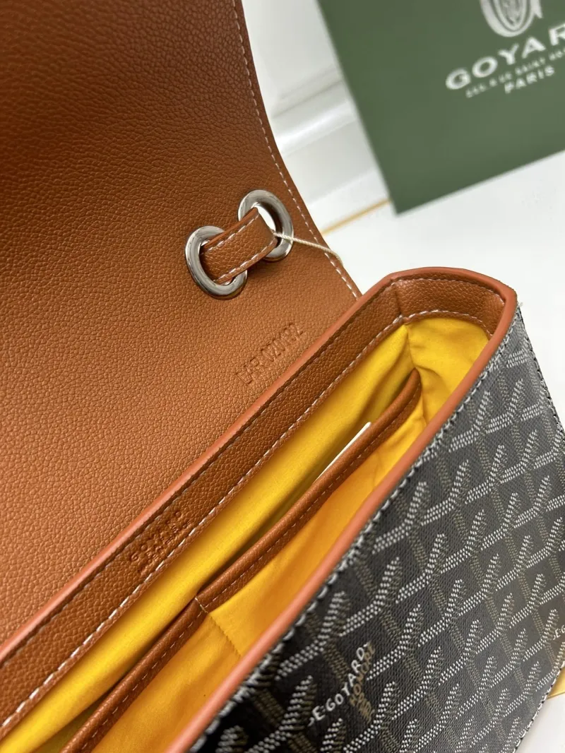 Goyard Brown Black Crossbody Saddle Bag 353 - Image 9