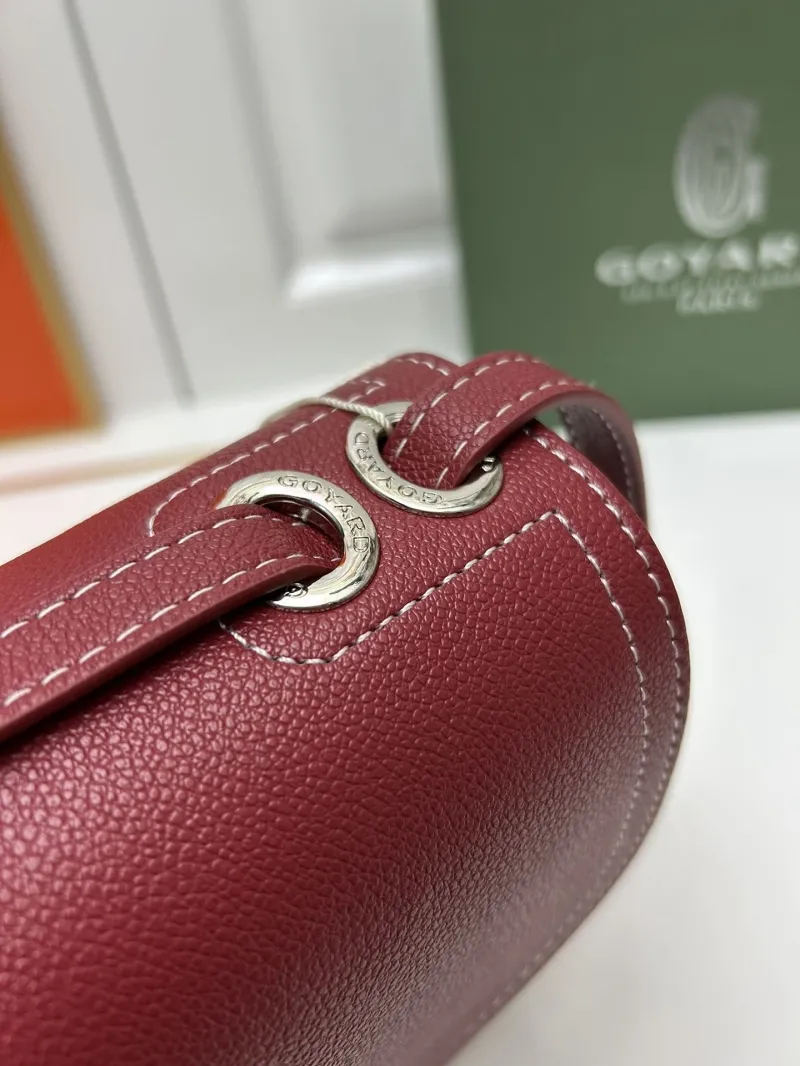 Goyard Burgundy Crossbody Satchel Bag - Image 6