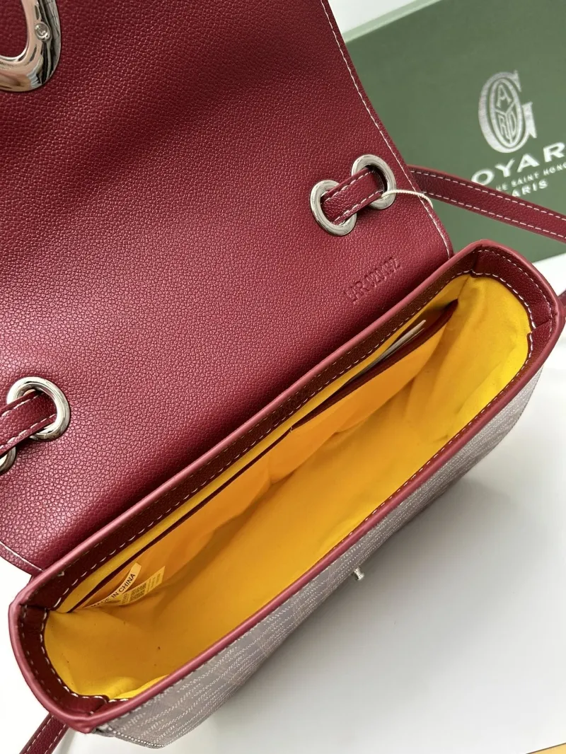 Goyard Burgundy Crossbody Satchel Bag - Image 7