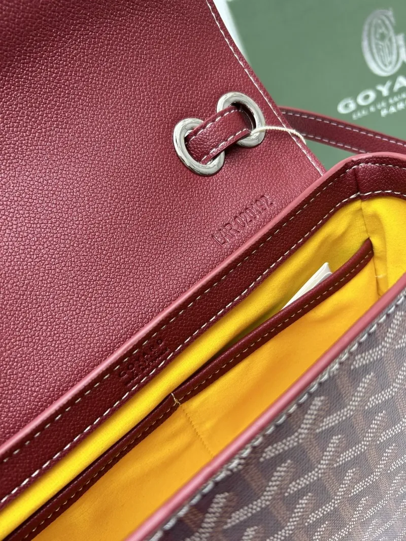 Goyard Burgundy Crossbody Satchel Bag - Image 8