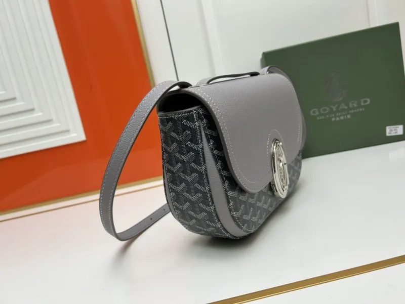 Alternative view of Goyard Gray Crossbody Satchel Bag 356