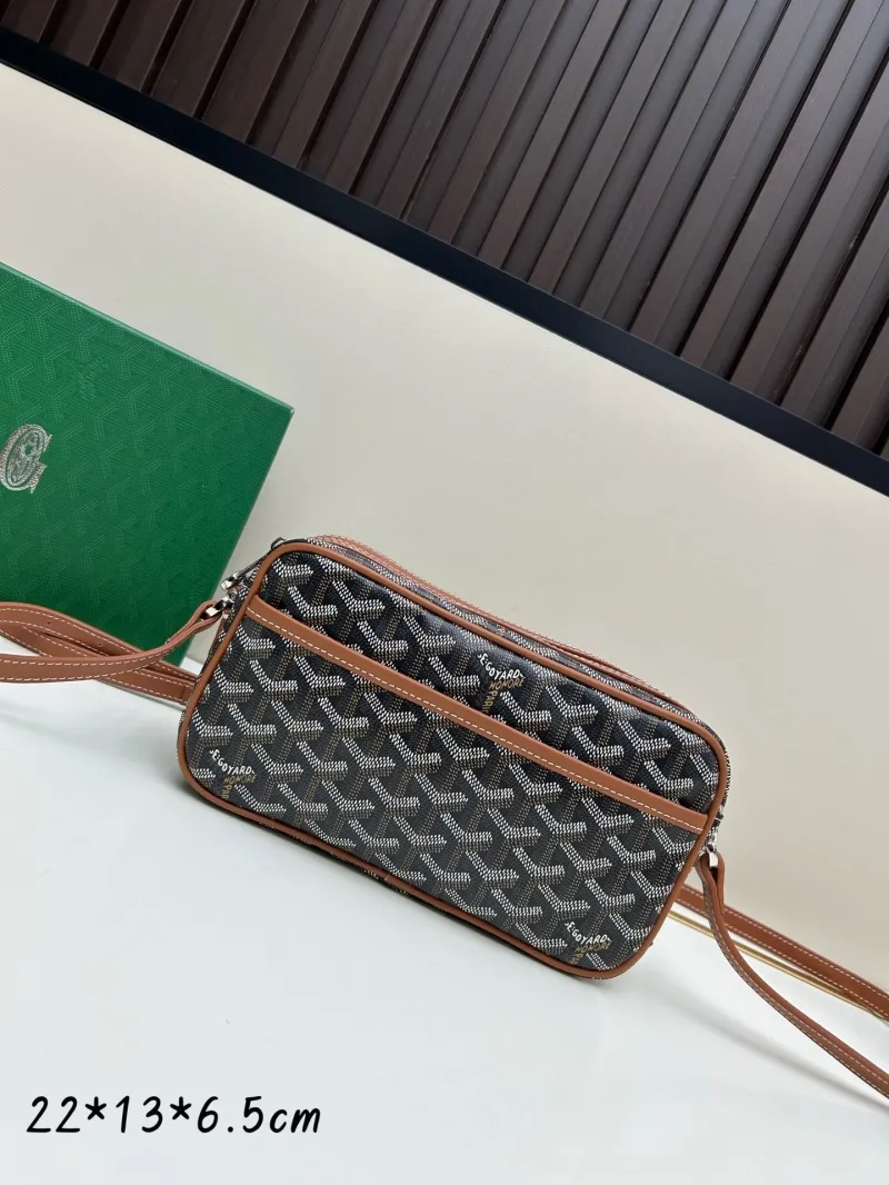 Goyard Black Brown Crossbody Satchel Bag