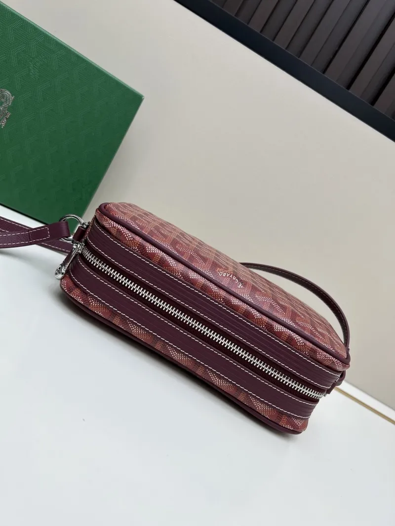 Goyard Burgundy Crossbody Satchel Bag - Image 6