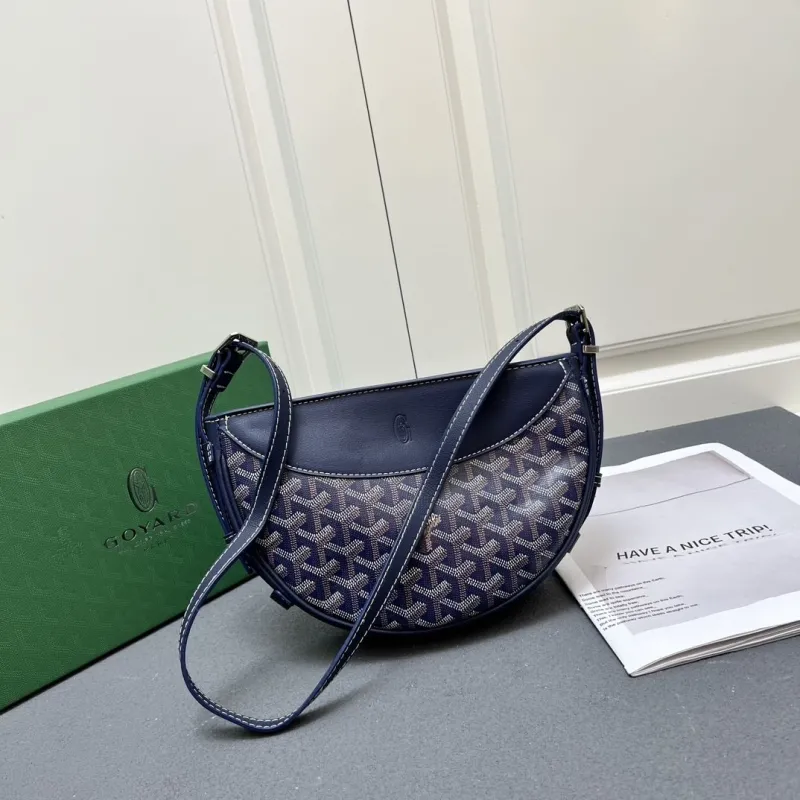 Goyard Navy Blue Satchel Crossbody Bag 365 - Image 3