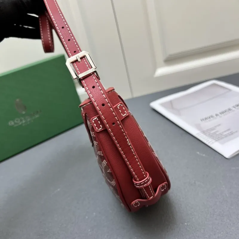 Goyard Red Half-Moon Satchel Bag - Image 5