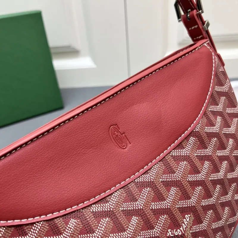 Goyard Red Half-Moon Satchel Bag - Image 7