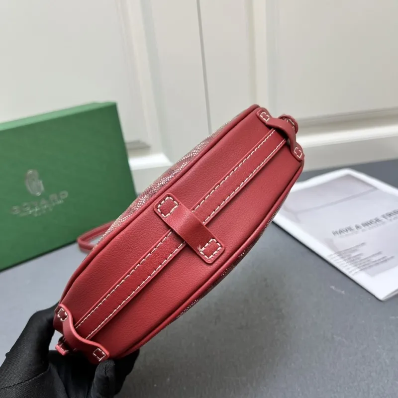 Goyard Red Half-Moon Satchel Bag - Image 8
