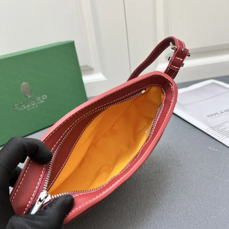 Goyard Red Half-Moon Satchel Bag - Image 10