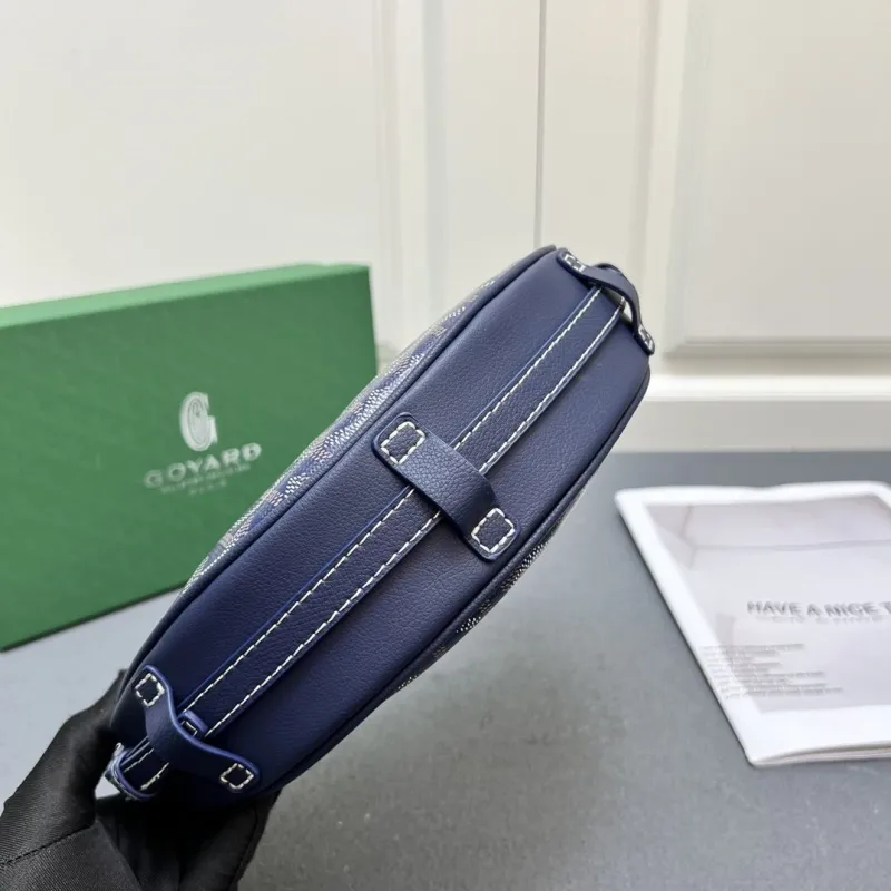 Goyard Navy Blue Half Moon Crossbody Satchel Bag - Image 6