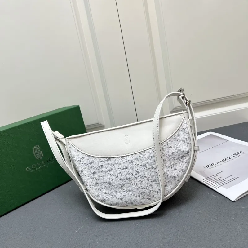 Goyard White Crossbody Satchel Bag 378 - Image 3