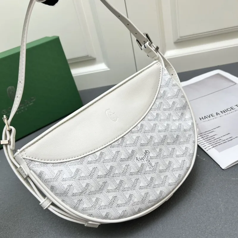 Goyard White Crossbody Satchel Bag 378 - Image 5