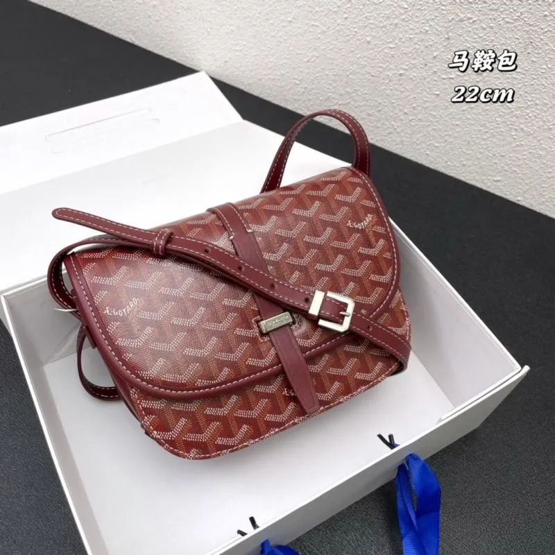 Goyard Burgundy Saddle Crossbody Bag 22cm - Image 3