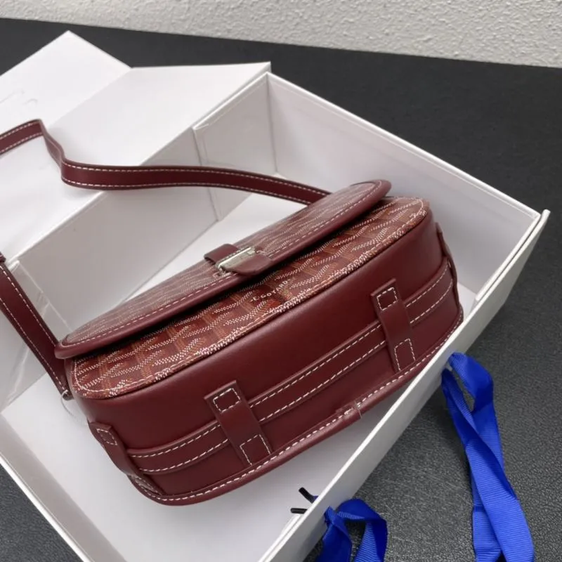 Goyard Burgundy Saddle Crossbody Bag 22cm - Image 4