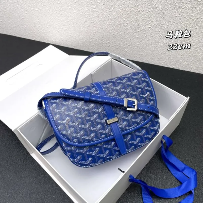Goyard Blue Saddle Crossbody Bag 22cm - Image 3