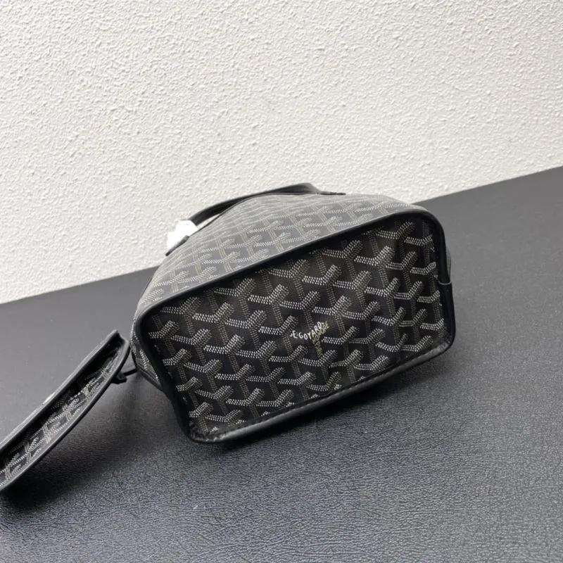 Goyard Small Black Shopping Tote Bag with Pouch - Image 5