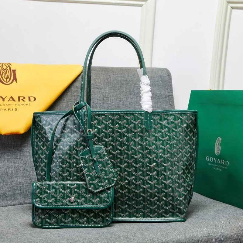 Goyard Green Tote Bag with Pouch - Image 3