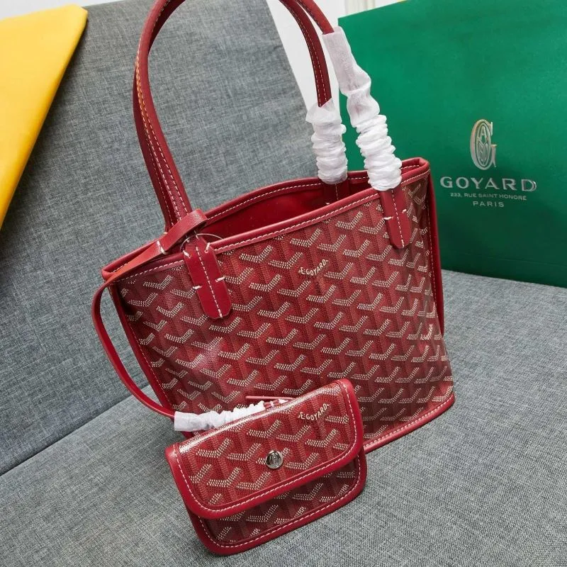 Goyard Red Tote Bag with Small Pouch - Image 3