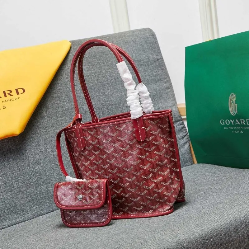 Goyard Red Tote Bag with Small Pouch - Image 4