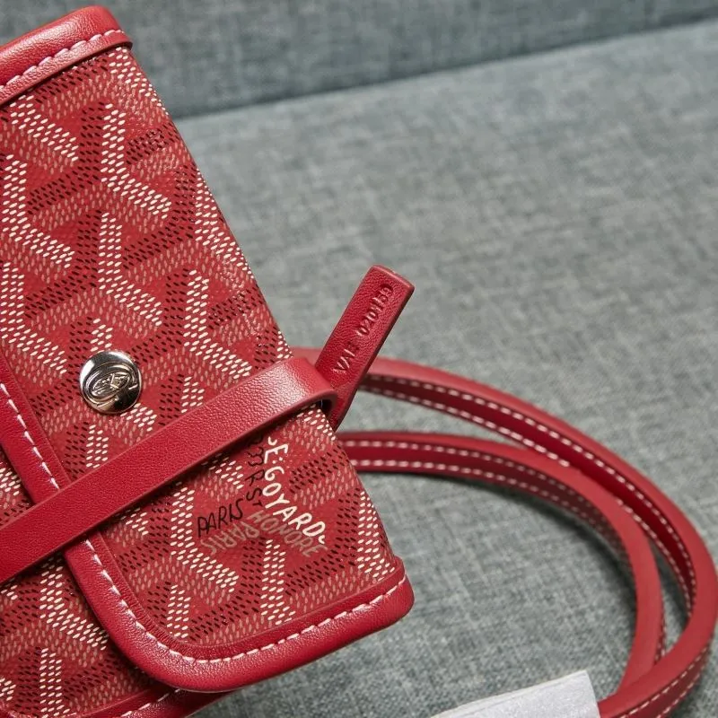Goyard Red Tote Bag with Small Pouch - Image 8
