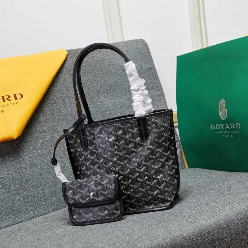 Goyard Black Mini Tote Bag with Pouch - Image 4