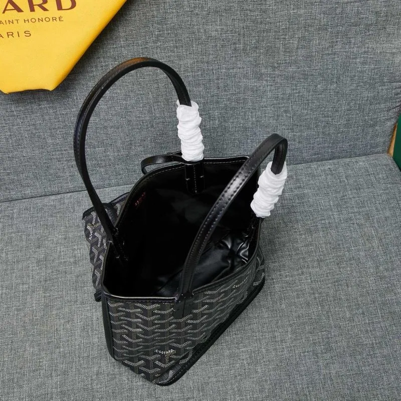 Goyard Black Mini Tote Bag with Pouch - Image 9