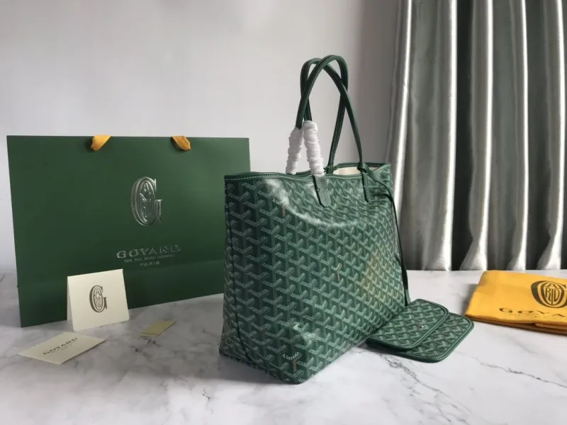 Goyard Green Tote Bag With Pouch - Image 3