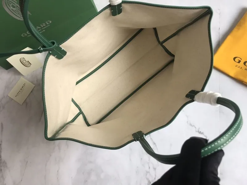 Goyard Green Tote Bag With Pouch - Image 7