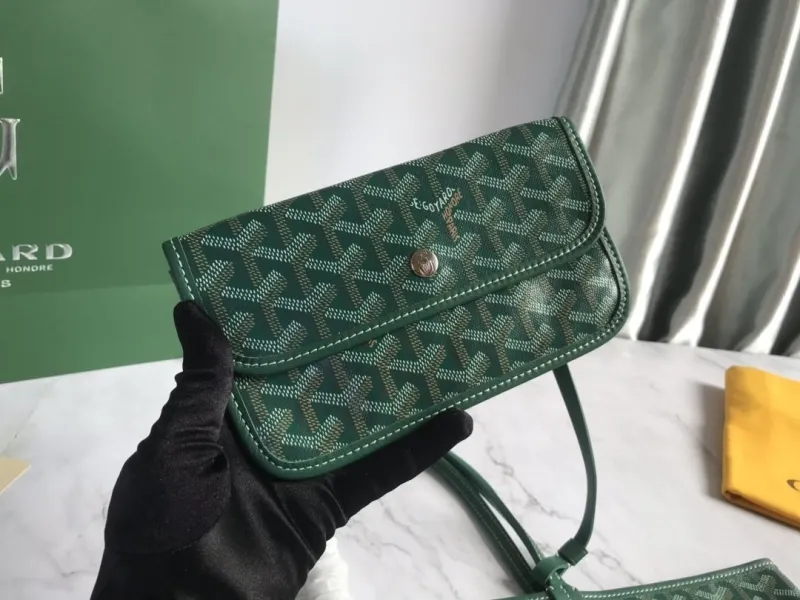 Goyard Green Tote Bag With Pouch - Image 8