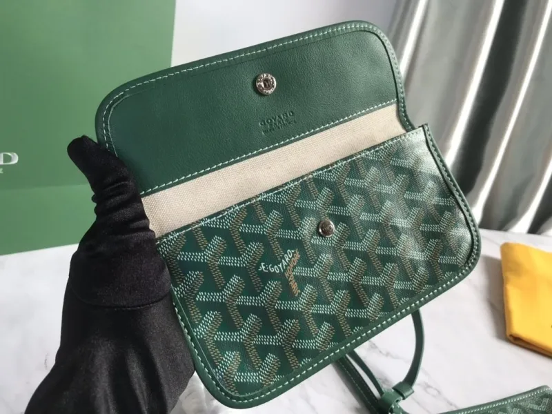 Goyard Green Tote Bag With Pouch - Image 9