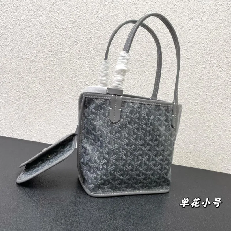 Goyard Small Gray Tote Bag with Pouch - Image 3