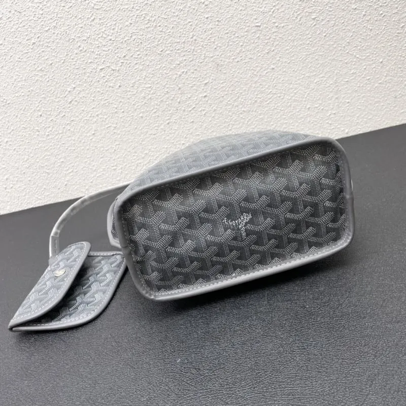 Goyard Small Gray Tote Bag with Pouch - Image 4