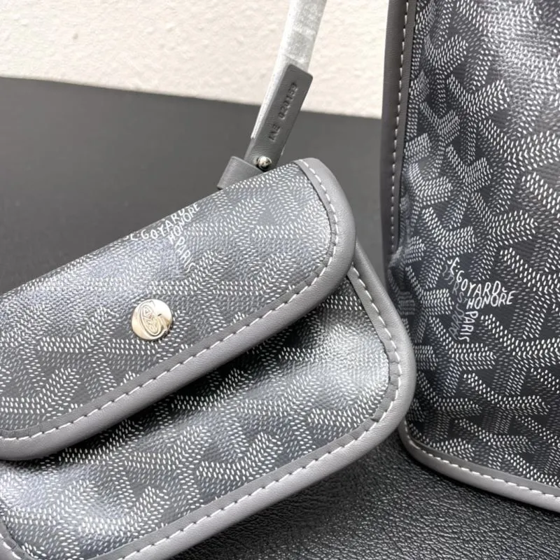 Goyard Small Gray Tote Bag with Pouch - Image 6