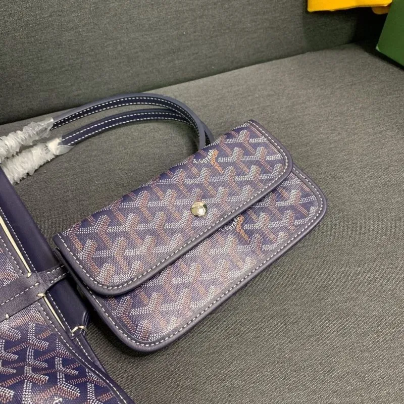 Goyard Navy Blue Tote Bag with Pouch - Image 7