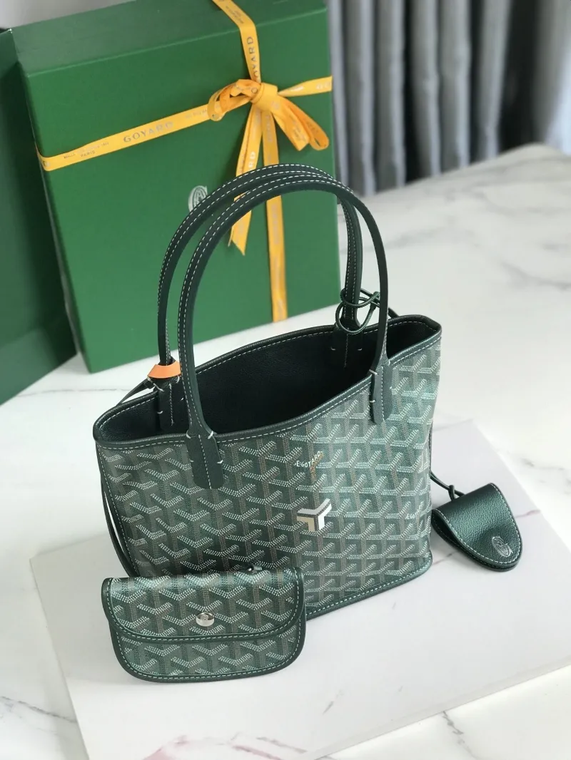 Goyard Dark Green Small Shopping Tote Bag - Image 3