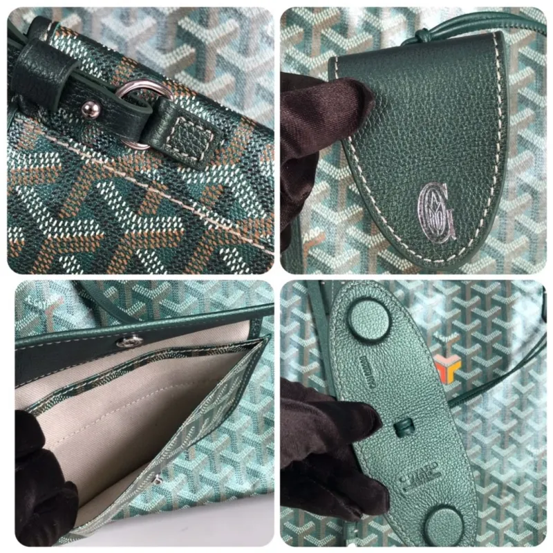 Goyard Green Shopping Tote Bag With Pouch - Image 9