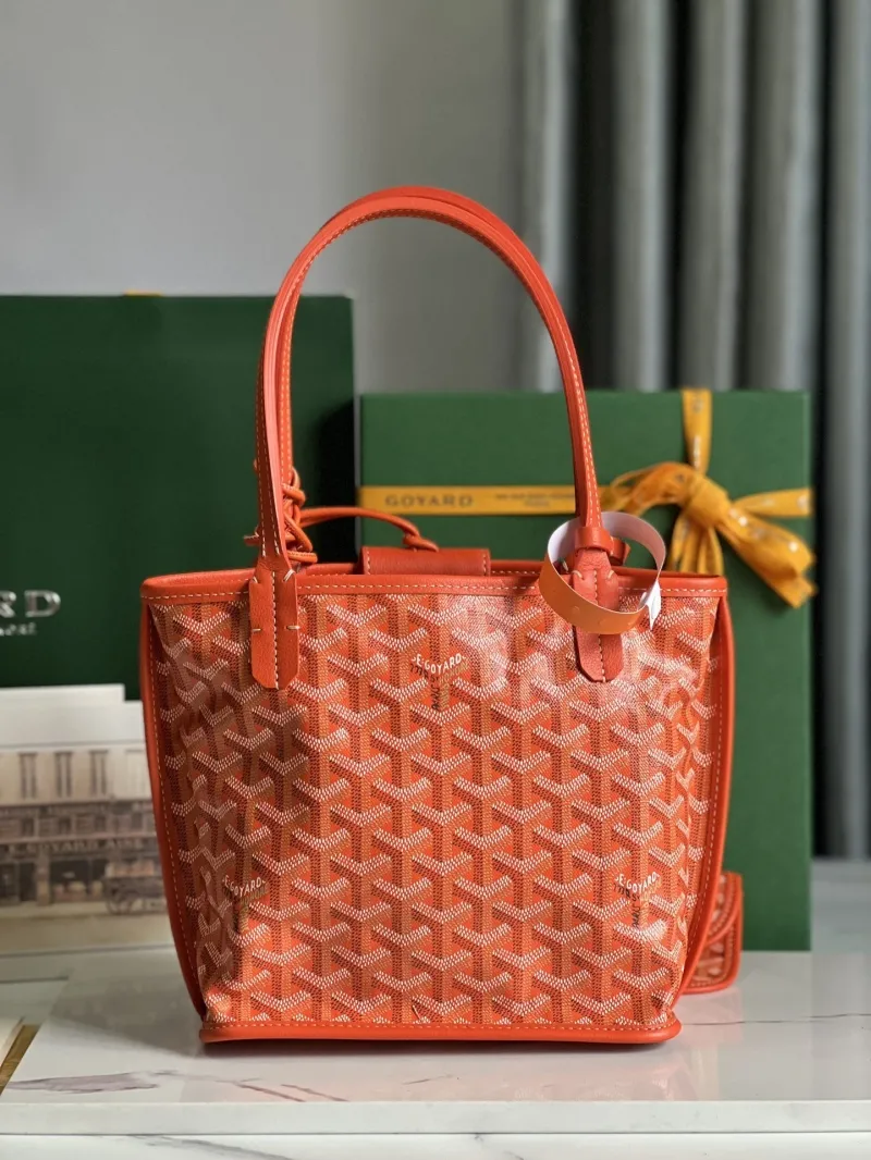 Goyard Orange Tote Bag with Mini Pouch - Image 3