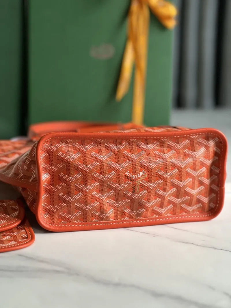 Goyard Orange Tote Bag with Mini Pouch - Image 5