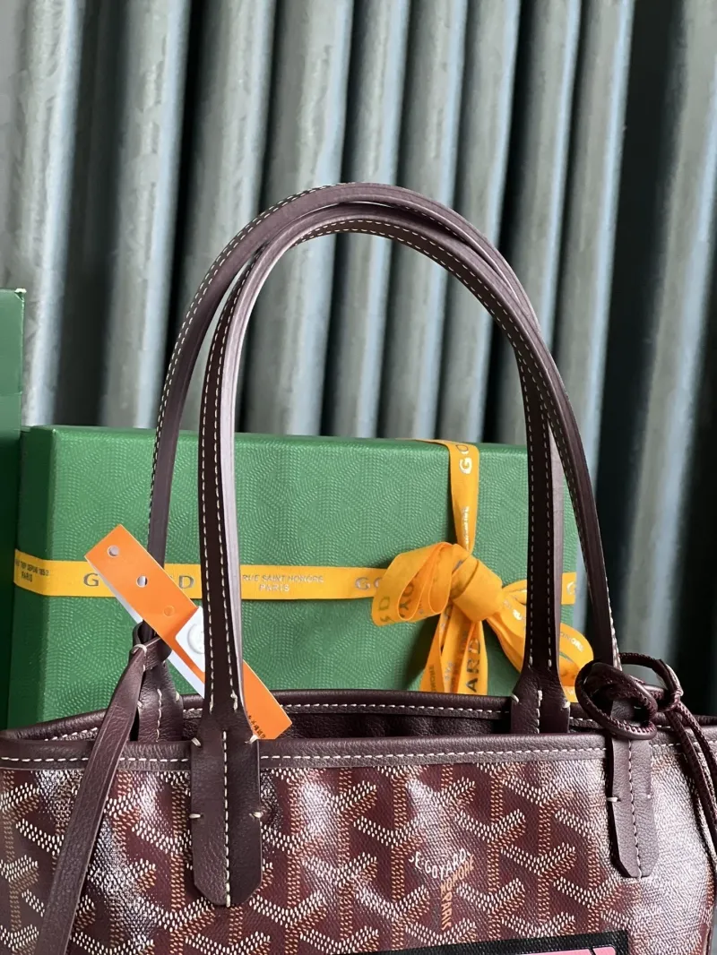 Goyard 26 Burgundy Tote Bag with Dog Print - Image 8