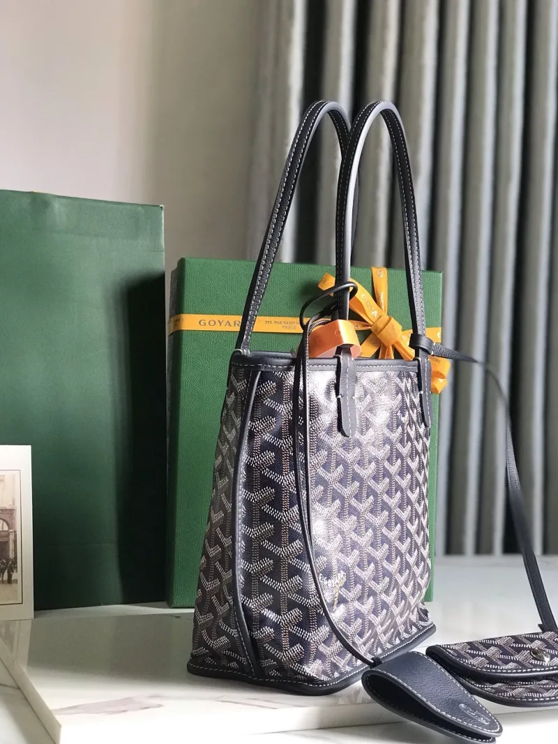 Alternative view of Goyard Navy Monogram Tote Bag with Small Pouch