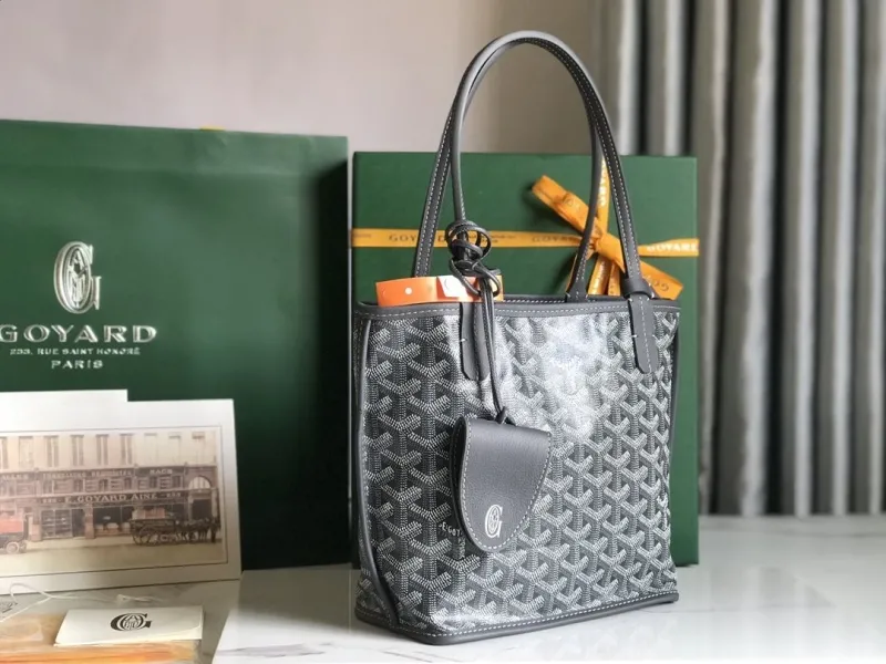 Alternative view of Goyard Dark Gray Small Tote Bag