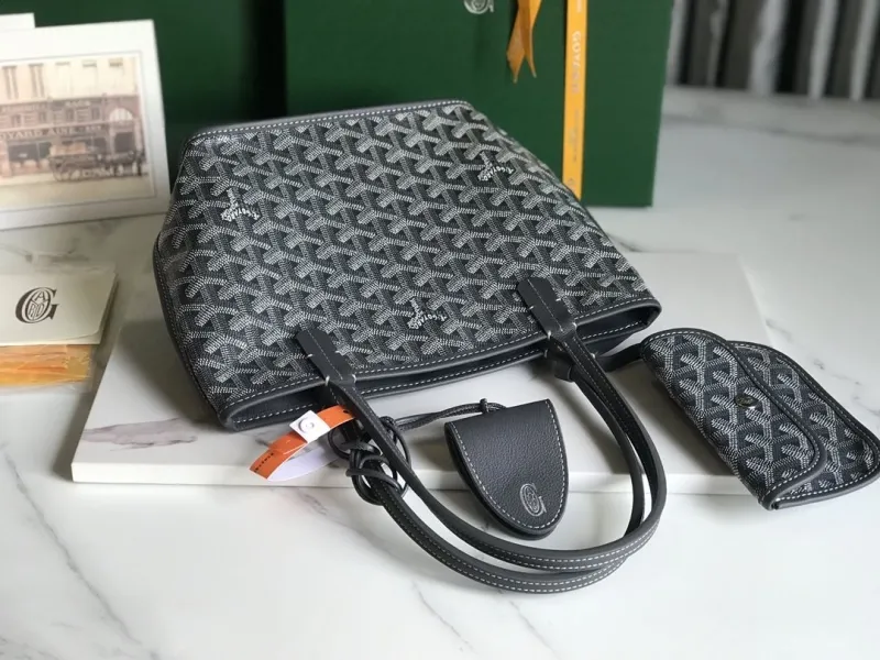 Goyard Dark Gray Small Tote Bag - Image 7