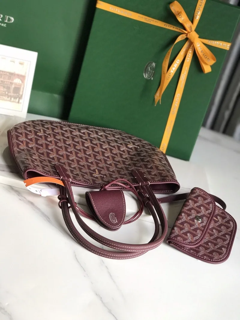Goyard Burgundy Tote Bag 32 - Image 6