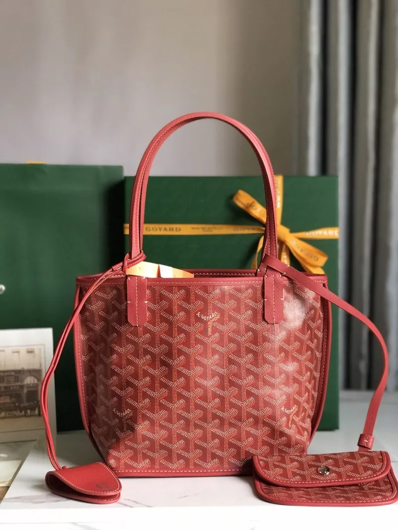 Goyard Red Tote Bag with Small Pouch