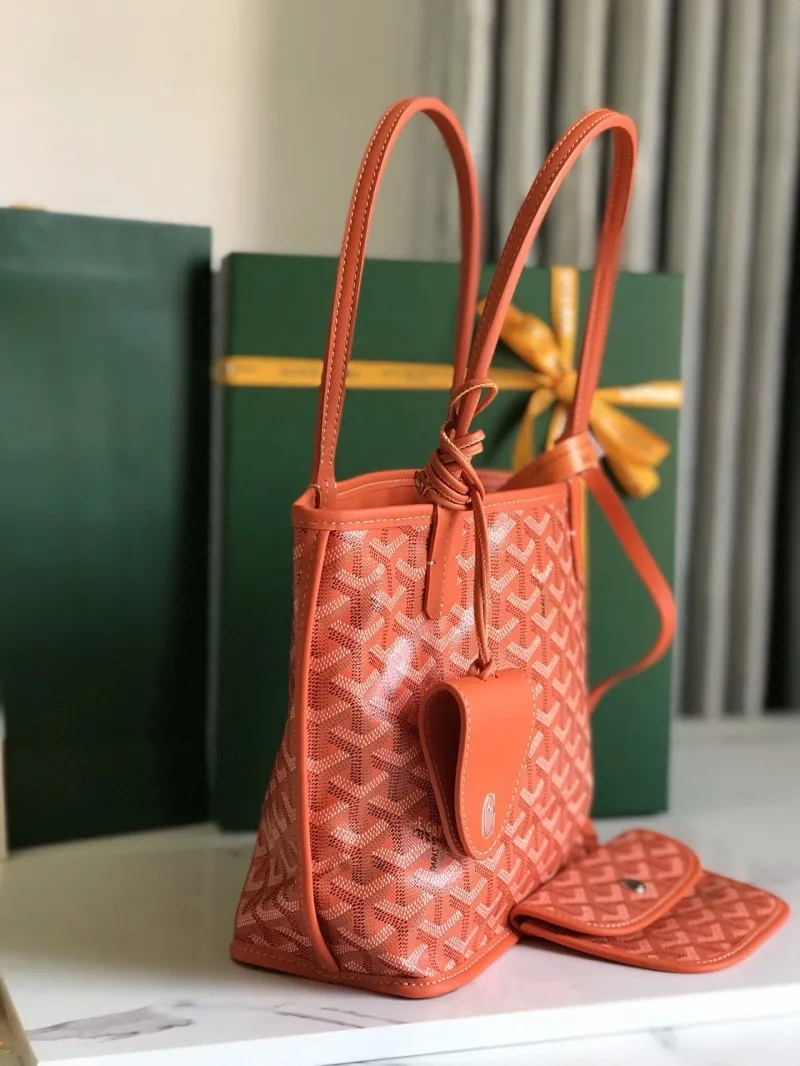 Alternative view of Goyard Orange Tote Bag with Pouch