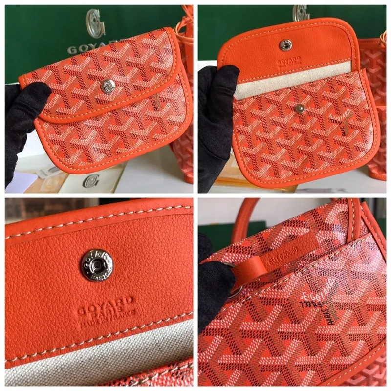 Goyard Orange Tote Bag with Pouch - Image 9