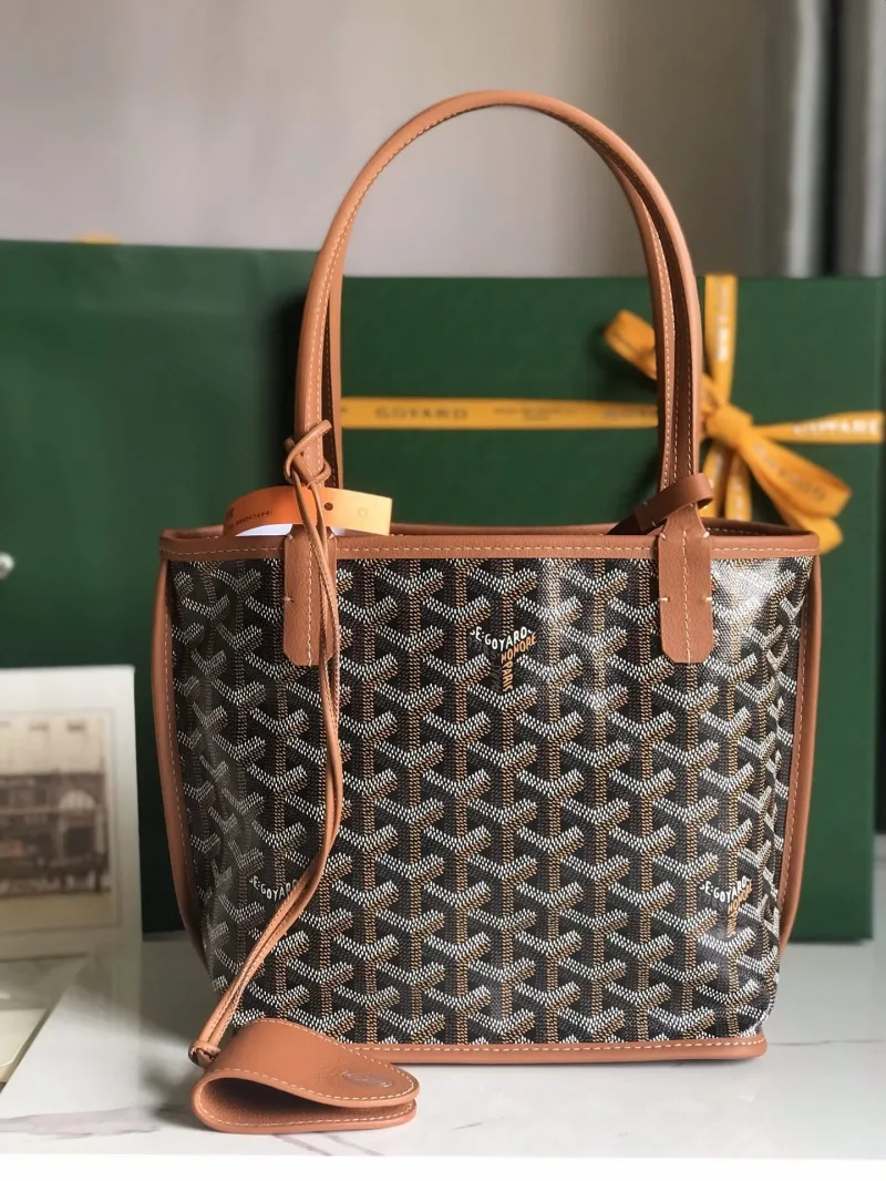 Goyard Black Tan Shopping Tote Bag